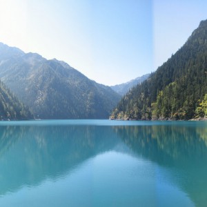 Sichuan province, China, colorful lake (Panorama)